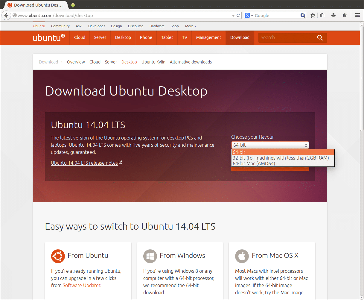 Requisitos para instalar Ubuntu 14.04