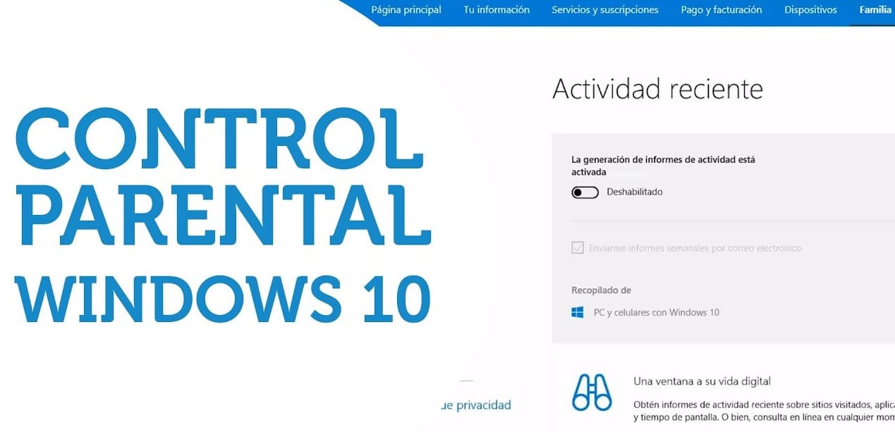control parental de windows 10